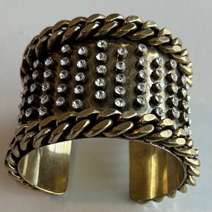 Gold and Silver Embellished Cuff Bracelet
